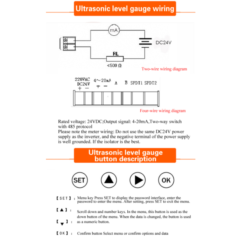 Split-type Ultrasonic Liquid Level Gauge