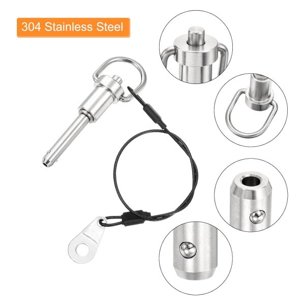 Quick Release Pin Push-Button Ball Locking Pin 304 Stainless Steel Ring Handle Locking Pin